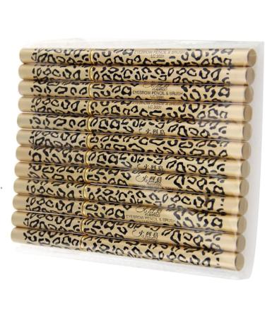 Angoily Set 12pcs Brush Eyeliner Waterproof A & Eyebrow Double-ended of Shell Leopard Black Pencil Pens 1 count (Pack of 1) As Shown - Buy Online on GoSupps.com