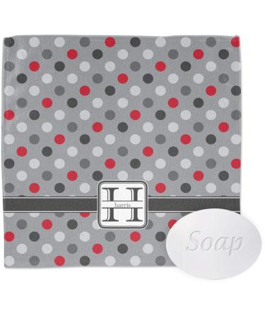 YouCustomizeIt Personalized Red & Gray Polka Dots Washcloth