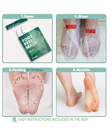 VeraCare Lavender Foot Peel Mask - 2 Pairs - Exfoliating & Moisturizing Treatment for Cracked Heels, Dead Skin & Calluses - Baby Soft Feet Results - Buy Online on GoSupps.com