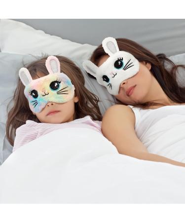 Kids Plush Sleep Mask 3-Pack - Colorful Rabbit Style Eye Cover for Girls - Buy Online on GoSupps.com