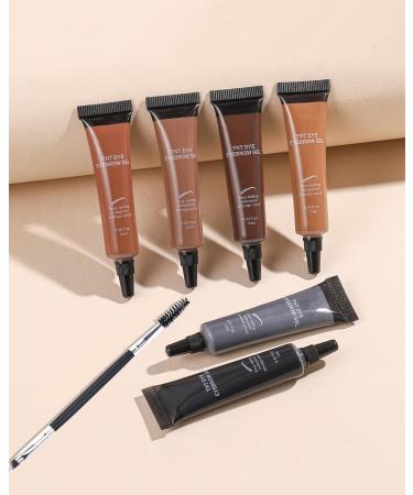 Waterproof Tinted Eyebrow Gel Kit - 2Pcs Bruntte Thickening Eyebrow Glue with Brush Long Lasting Makeup for Women - Fill in Brows & Cover Gray Hair - Buy Online on GoSupps.com