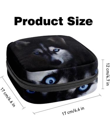 Stylish Women's Napkin Storage Bag - Cool Husky Dogs Design Portable Menstrual Cup & Bandages Organizer - Buy Online on GoSupps.com