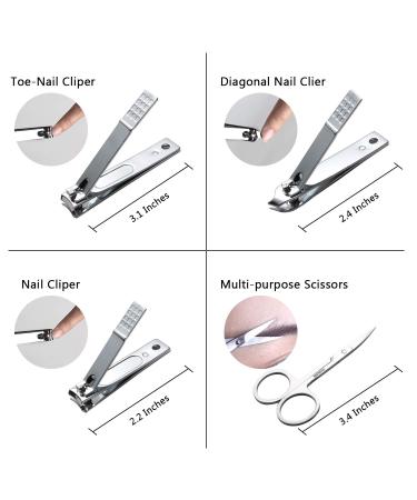 Professional Travel Nail Clipper Kit - 12 Pieces Manicure Set with Cuticle Nipper, Pedicure Tools in Luxurious Travel Case - Purple - Buy Online on GoSupps.com