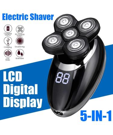 Buy 5-in-1 Rechargeable Electric Razor for Men - Floating Heads Shaver Hair Clipper & Trimmer - Premium Facial Grooming Tool - Buy Online on GoSupps.com