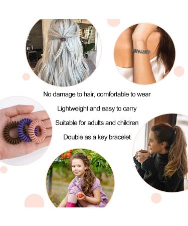 JessLab Spiral Hair Ties 20 Pcs - No Crease Plastic Coil Ponytail Holders for Girls & Women - Dark Matte Finish - Buy Online on GoSupps.com