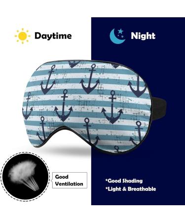 Blue Striped Boat Anchor Sleep Mask | Adjustable Eye Cover for Yoga, Travel, and Nap - Buy Online on GoSupps.com