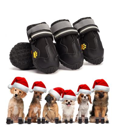 Tasperfed Dog Boots Reflective Breathable Adjustable Dog Waterproof Boots Non Slip Sole and Non Slip Outdoor Dog Shoes, Suitable for Small and Medium-Sized Dogs (Size 1) (1.97'' L* 1.77''W*1.77''H) Size1 (1.97'' L* 1.77''W*1.77''H