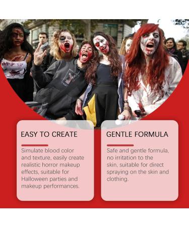 Halloween Artificial Blood Spray Realistic 60ml Artificial Blood Spray Washable Halloween Stage Makeup Scene Blood Splash for Makeup Zombie Vampire Cosplay - Buy Online on GoSupps.com
