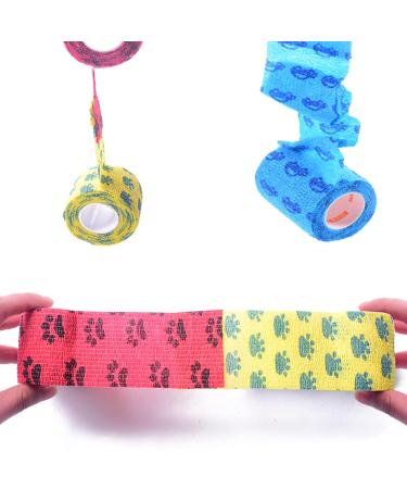 Xinlie 12 Rolls Self-Adhesive Bandage for Pets Elastic Vet Wrap for Cats & Dogs 5cm x 4.5m Multi-functional Cohesive Bandage for Compression & Fixing - Buy Online on GoSupps.com