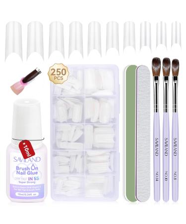 Buy SAVILAND Acrylic Nail Tips & Glue - Half Cover False Nail Tips 10 Sizes for Professional Acrylic Nails | Fast-Dry Nail Glue & Starter Kit - Buy Online on GoSupps.com