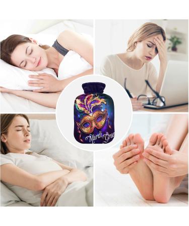 Mardi Gras Hot Water Bottle with Cover - Pain Relief 1L Water Bottle for Arthritis Feet & Bed Warmer - International Shipping Available - Buy Online on GoSupps.com