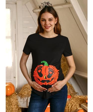 G and PL Halloween Pregnancy Maternity Funny Graphic Shirt - Pumpkin Face Design - S-XXL - Buy Online on GoSupps.com