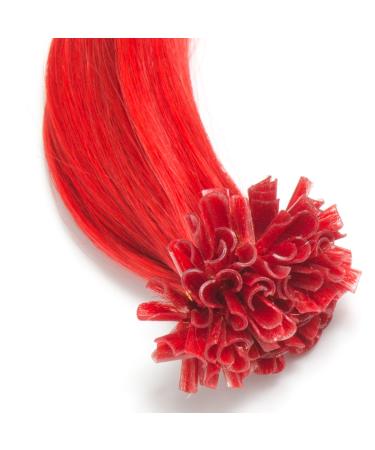Red Keratin Bonding Extensions - 100% Remy Real Human Hair 25x 1g 45cm U-Tip Strands in Red - Long Smooth Hair Extensions - Buy Online on GoSupps.com