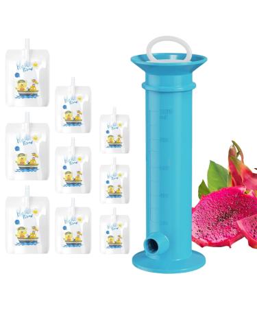 Fruit Squeeze Puree Filler | 7.32-inch Filler with Reusable Wrappers - Reusable Baby Food Bag Filler Solid Color Leak-Proof for Bags and Cases