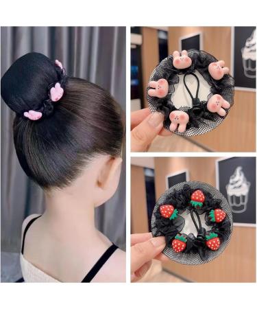 Children's Hair Net Bun Invisible Balllet Adjustable Mesh Hairnets Ballet Cute Hair Bun Cover for Girls Ballet (3 Pcs C) - Buy Online on GoSupps.com