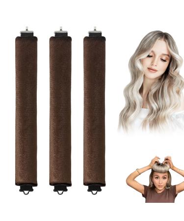 Miioto curlers overnight 3 pieces soft with Heatless Curls Band Hair Curler No Heat overnight curls curls without heat for long short hair smooth or curly hair (brown)
