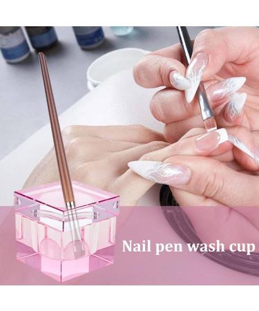 Monomer Cup Nail Crystals Cup 2 Inch Square Crystal Glass Nail Dish for Monomer with Lid High Transparency Nail Cup for Nail Art Acrylic Liquid type1 - Buy Online on GoSupps.com