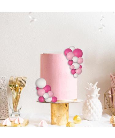 30 PCS Balls Cake Topper DIY Cake Insert Toppers Ball Cake Picks Cupcake Topper for Birthday Party Baby Shower Wedding Cake Decoration(Pink White Hot Pink)  - Buy Online on GoSupps.com