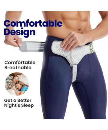 Inguinal Hernia Belt - Adjustable Postoperative Support for Men | Right & Left Side | Medium Size | Hernia Relief - Buy Online on GoSupps.com