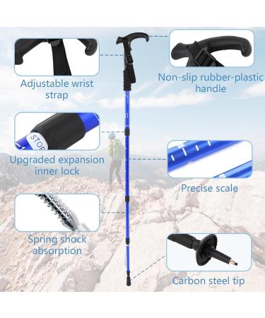 Adjustable Folding Walking Stick Walking Cane for Women & Men Hiking Poles with T Handle Walking Sticks for Hiking Walking Canes for Men Hiking Stick for Women Men Hikers - Buy Online on GoSupps.com