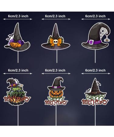 Kids' Halloween Witch Hats Cupcake Toppers 18-PC Set - Perfect for Halloween-themed witch wizard birthday party or baby shower party decorations for boys or girls - SugarGera 3 - Buy Online on GoSupps.com