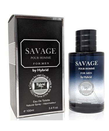 Hybrid & Company Savage Cologne for Men Eau De Toilette Natural Spray Masculine Scent 3.4 Fl Oz SAVANNAH