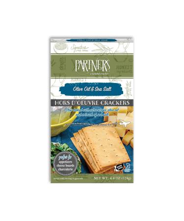 Partners Hors d'Oeuvre Crackers - Olive Oil & Sea Salt 4.4 oz (Pack of 6) | Made with Real Ingredients, Non-GMO, Kosher Compliant - Buy Online on GoSupps.com