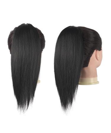 FESHFEN 12 Inch Straight Drawstring Ponytail Extension - Natural Black Synthetic Hairpiece for Women & Girls - Buy Online on GoSupps.com