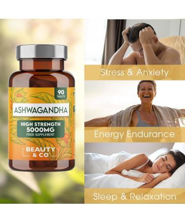 High Strength Ashwagandha 5000mg - 90 Tablets | Pure, Vegan & Made in UK | 3 Months Supply - Buy Online on GoSupps.com