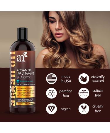 Artnaturals Argan Hair Growth Shampoo - 16 Fl Oz - Hair Loss Treatment for Men & Women - Biotin, Argan Oil, Keratin, Caffeine Infused - Buy Online on GoSupps.com
