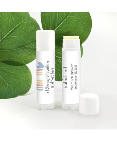 Rainbow Themed Baby Shower Personalized Lip Balm Rainbow Baby Announcement Lip Balm Favors for Bridal Shower (Set of 24) - Buy Online on GoSupps.com