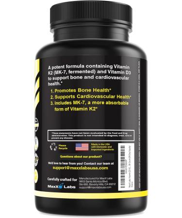 MaxX Labs Advanced Bladder Control Supplements for Women & Men 60Ct + Vitamin D3 K2 3000 IU with Vitamin K as MK-7 from Natto Support Healthy Bones Teeth Heart & Immune Function 90Ct - Buy Online on GoSupps.com