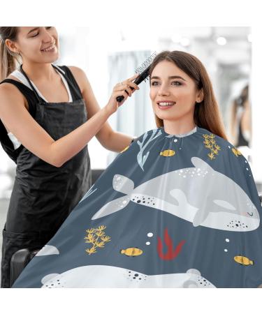 Waterproof Barber Cape - Cute Whale & Polar Bear Haircut Bib for Men & Women | Unisex Cheetah Hair Cutting Cape - Buy Online on GoSupps.com