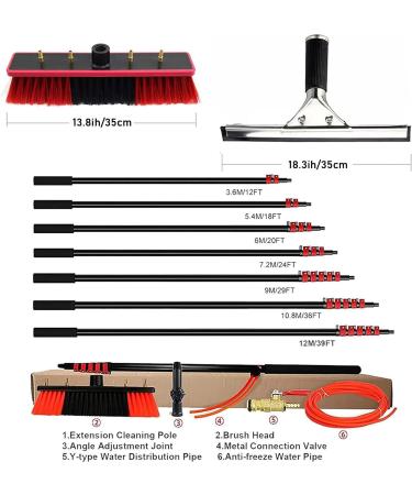 Window Cleaning Pole photovoltaic cleaner Window Cleaning Water-fed Pole Outdoor Window Cleaning Pole Window Cleaning Telescopic Pole Water Fed Brush Squeegee Water Fed Brush W/Squeegee 55cm Brush Head 9M/30FT - Buy Online on GoSupps.com