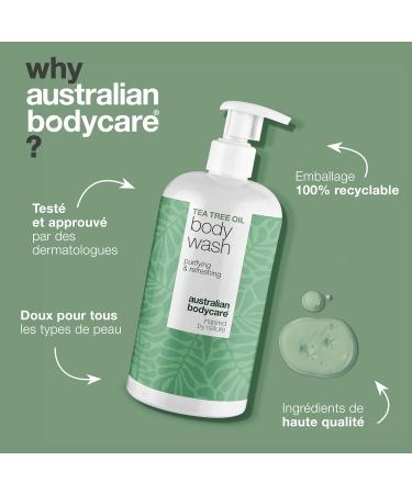  Australian Bodycare Tea Tree Body Gel for spots oily skin and odors - Daily deep cleansing with tea tree oil for purified and fresh skin - Buy Online on GoSupps.com