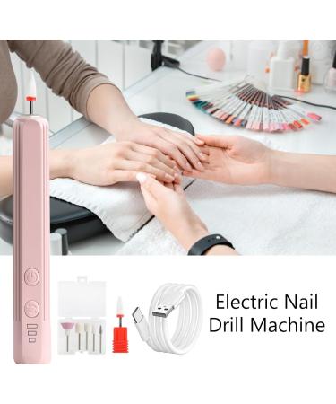 Nail Machine Drill | Electric Nail Machine USB Rechargeable Portable Professional Nail Polishing Tools Art Supplies with 6 Drill Bits for Home Nail Salon Manicure Pink - Buy Online on GoSupps.com