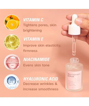 Multi Effect Hydrating Serum - Vitamin C Serum For Face Anti Aging Face Serum Niacinamide & Hyaluronic Acid Serum Evens Skin Tone And Hydrating Dark Spot Corrector Pore Remover - Buy Online on GoSupps.com