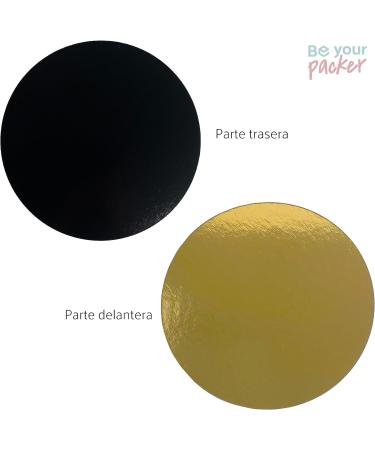 10 Cake Boards 15cm - Double Sided Gold/Black Round Cardboard Pastry Base - Buy Online on GoSupps.com