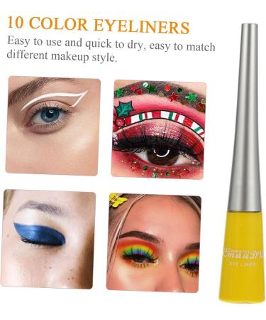 SOESFOUFU 10pcs Lasting Cosmetics Shadow Long Make Waterproof Liquid Long-lasting Eyeliner Colorful Colour - Buy Online on GoSupps.com
