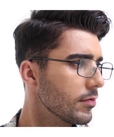 Buy 4 Pack Reading Glasses for Men - Computer Readers with Anti-UV Spring Hinge & Metal Frame | 2.0x Magnification - Silver Gun Black Brown - Buy Online on GoSupps.com