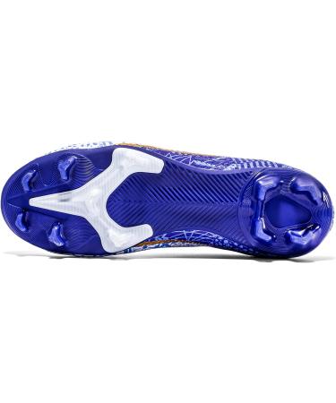 Biayvisas High Ankle TF FG Football Boots White Blue - Unisex Turf Soccer Cleats - Buy Online on GoSupps.com
