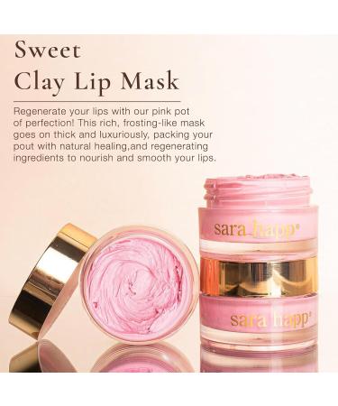 Sara Happ Sweet Clay Mask & Vanilla Bean Sugar Scrub Lip Duo - Vegan Exfoliating & Moisturizing Treatments for Dry Flaky Lips - International Shipping - Buy Online on GoSupps.com