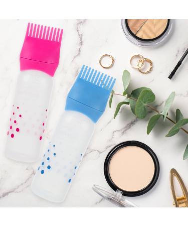 3 Pack Root Comb Applicator Bottle 6 Ounce Oil Applicators for Hair Dye Plastic Squeeze Bottle Applicator Brush with Graduated Scale Hairdressing Coloring Styling Tool - Buy Online on GoSupps.com