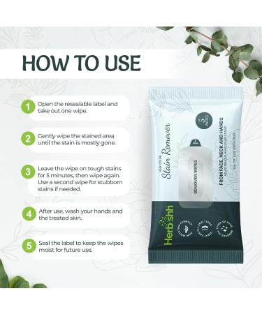 Herbishh Hair Color Stain Remover Wipes Gentle Formula for Dye Cleanup Easy Clean Hair Color Remover Wipes for Skin Travel Pack With 5 Wipes Safe and Skin-Friendly (Pack of 1) - Buy Online on GoSupps.com