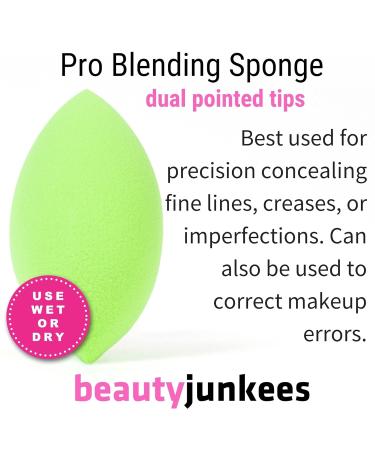 Beauty Junkees Makeup Sponge Blender Set - 4PC Green Oval Foundation & Contour Applicators Latex Free Wet & Dry Makeup Sponges - Buy Online on GoSupps.com