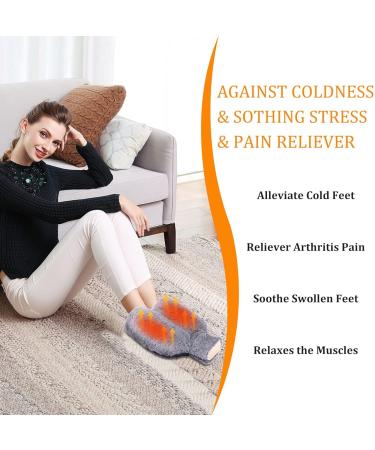 ATEECO Heated Foot Warmers 2L Rubber Heat Bottle Plush Heated Slippers Soft Heating Pillows for Office & Home One Size Rose Pink - Buy Online on GoSupps.com