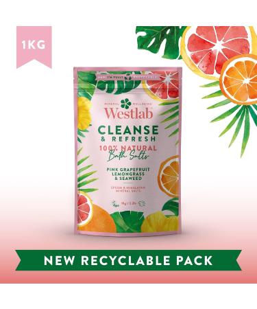 Westlabs Cleanse Epsom & Himalayan Salts 1kg with Lemongrass & Pink Grapefruit - Buy Online on GoSupps.com