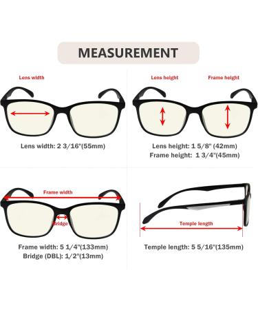 Eyekepper 5 Pack Reading Glasses - Large Frame Blue Light Blocker for Men & Women - 2.5x Strength - Buy Online on GoSupps.com