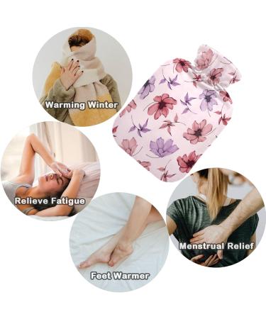 Buy Naanle 1L Hot Water Bottle with Flower Motif - Transparent Ideal for Bed Hands Feet Warmer & Pain Relief - International Shipping Available - Buy Online on GoSupps.com