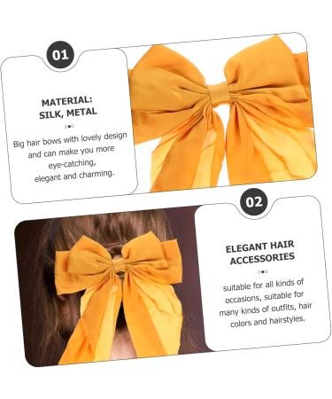 Beaupretty Hair Clips Barrettes bow hairpin ponytail hair clip spring hair clips bow hair clips hair bows for women hair bow hair ribbons for women silk hair Metal back of Ribbon Hair Clip - Buy Online on GoSupps.com